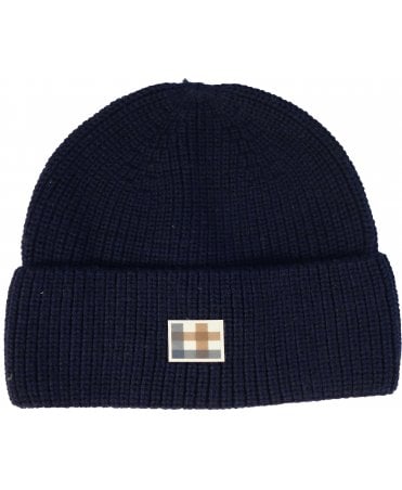 Aquascutum Beanie Woolmix Rubber Logo