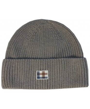 Aquascutum Beanie Woolmix Rubber Logo