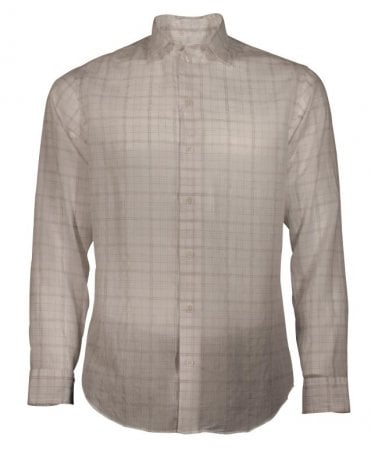 Armani Collezioni Shirt Check Linen Mix