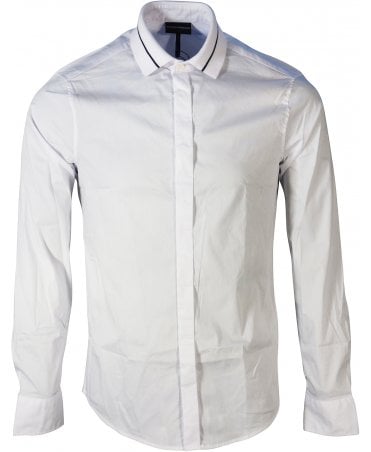 Armani Ea Shirt Knit Collar Logo Back