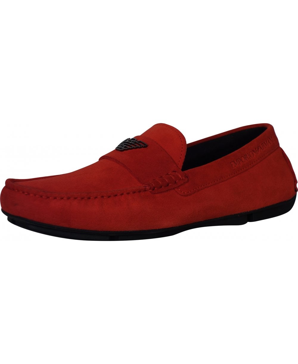 Giorgio Armani Driving Shoes Red Suede Size 8.5 Armani Jeans Suede Driving Loafer, $170 | Amazon.com | Lookastic main image 2