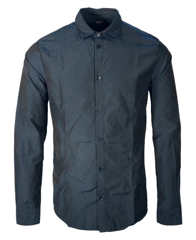 Armani Jeans Armani Shirt Tonal Jaquard Pattern