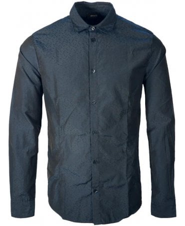 Armani Shirt Tonal Jaquard Pattern