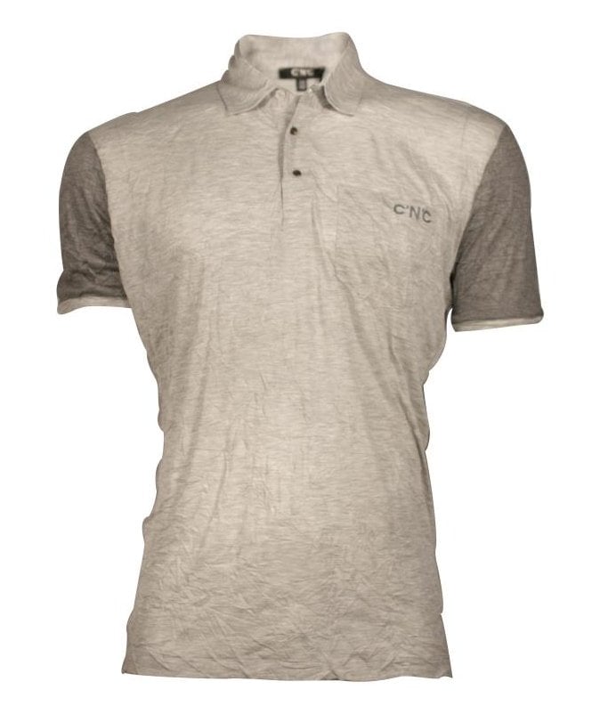 Costume National C.n.c Polo Top Twotone Crinckle Effect