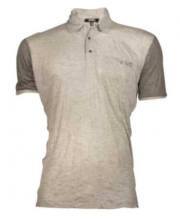 C.n.c Polo Top Twotone Crinckle Effect
