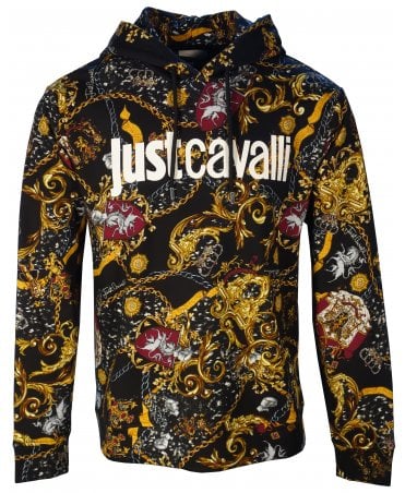 Cavalli Hoody Shield Print Logo Chest