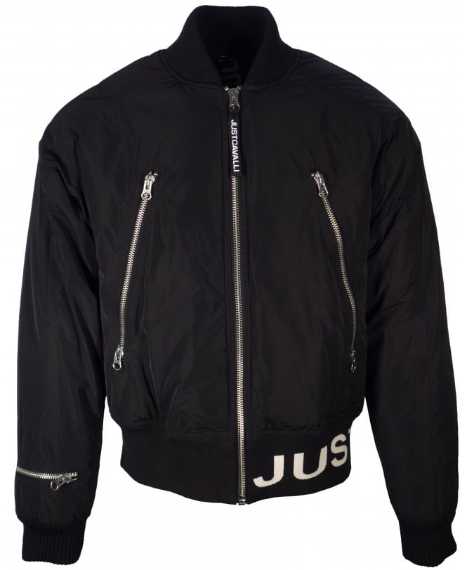 Cavalli Jacket Padded Bomber Logo Hem