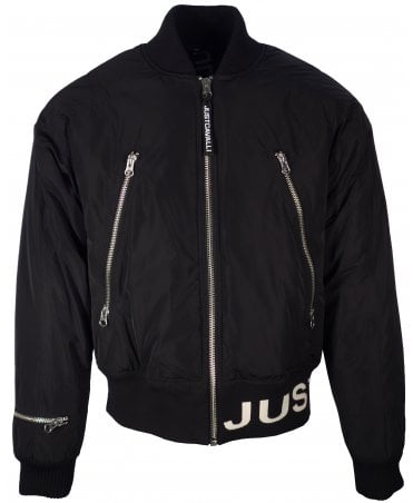 Cavalli Jacket Padded Bomber Logo Hem