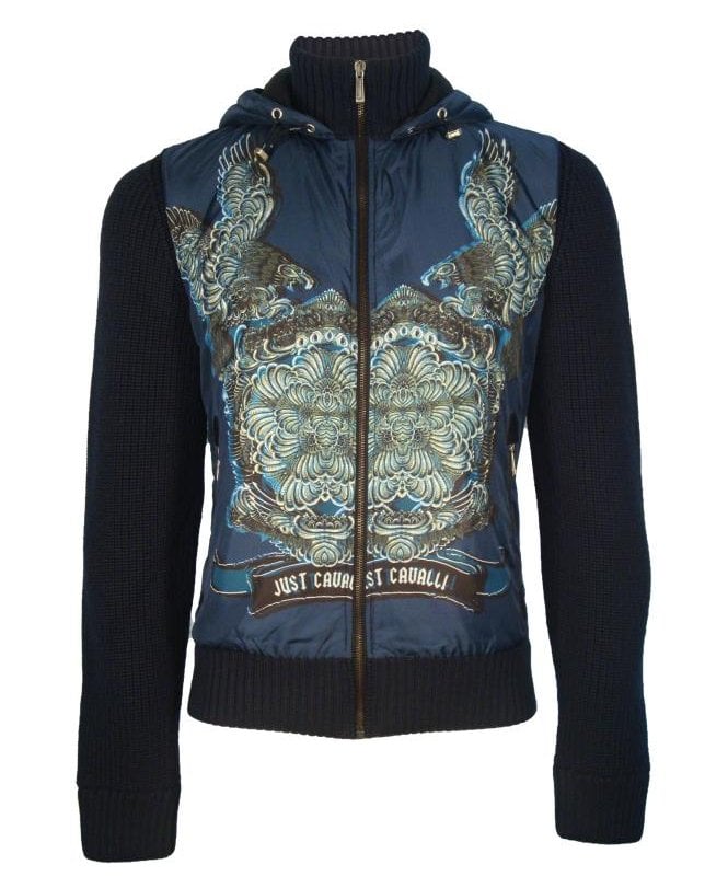 Cavalli Jacket Printed Front Knit Body