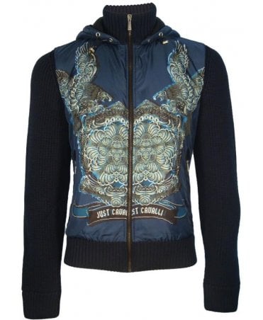 Cavalli Jacket Printed Front Knit Body