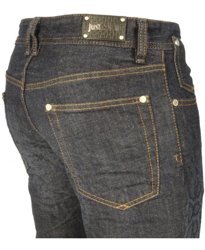 Cavalli Jeans Dark Wash With Print Front
