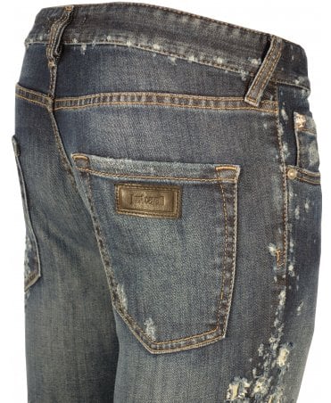 Cavalli Jeans Distressed Rip Outer Legs