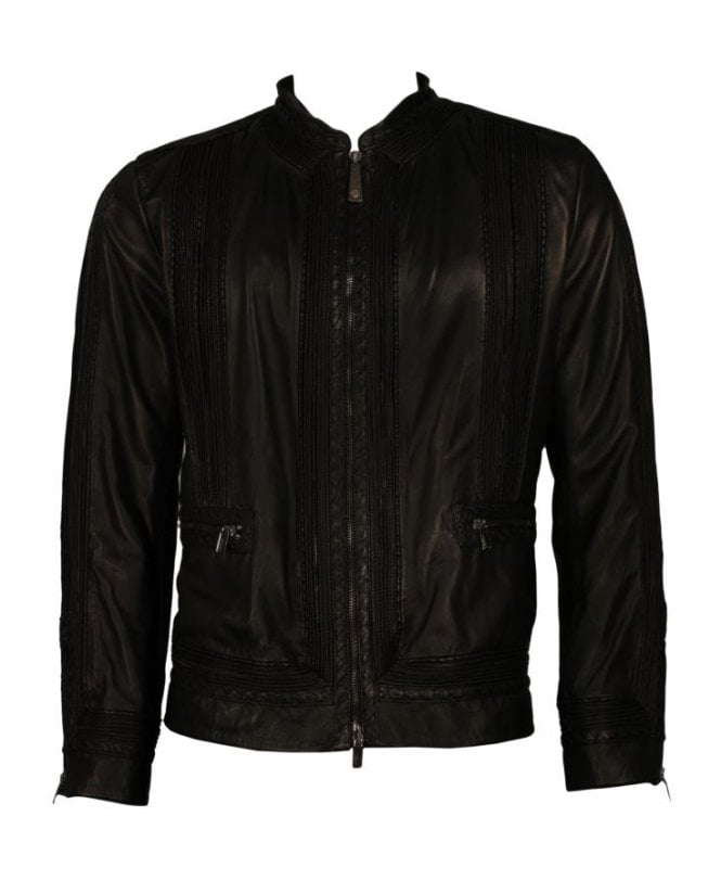 Cavalli Leather Jacket Stitch Detail