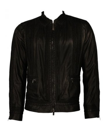 Cavalli Leather Jacket Stitch Detail