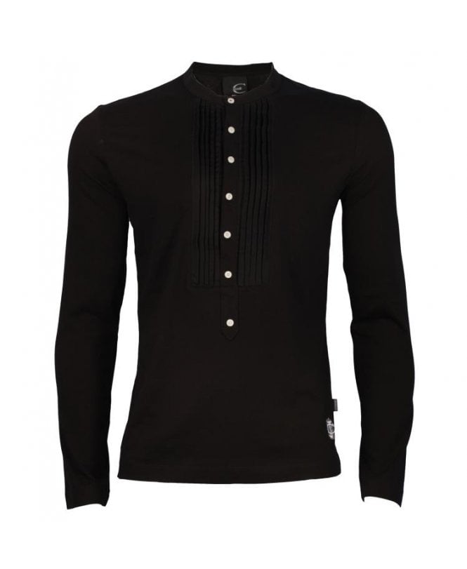 Cavalli Long Sleeve Top, Grandad Collar