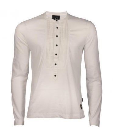 Cavalli Long Sleeve Top, Grandad Collar