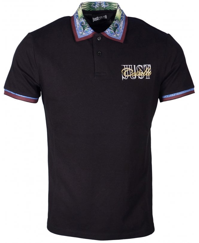 Cavalli Polo Floral Collar Logo Chest