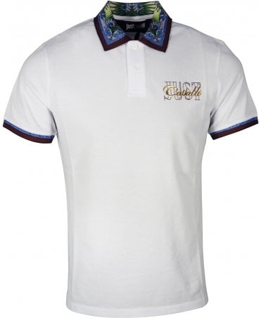 Cavalli Polo Floral Collar Logo Chest