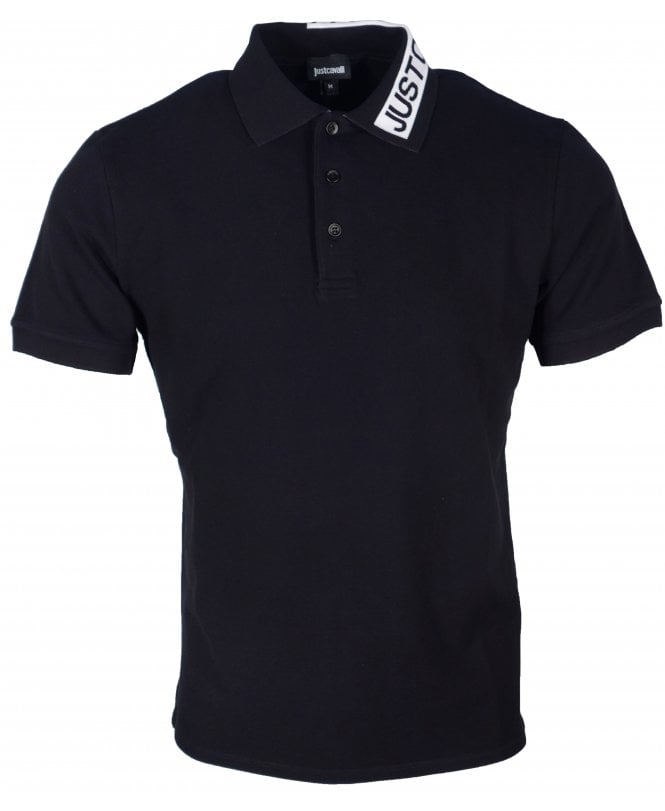 Cavalli Polo Pique Jacquard Logo Collar