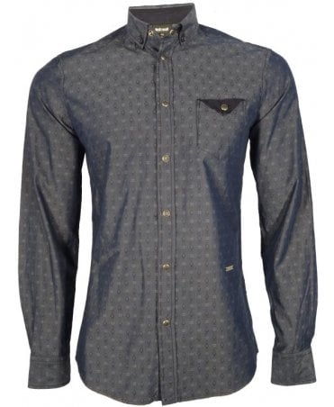 Cavalli Shirt Jaqurd With Stud Fastening