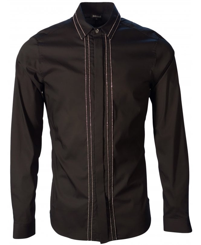 Cavalli Shirt Metalic Trim Pleat Front