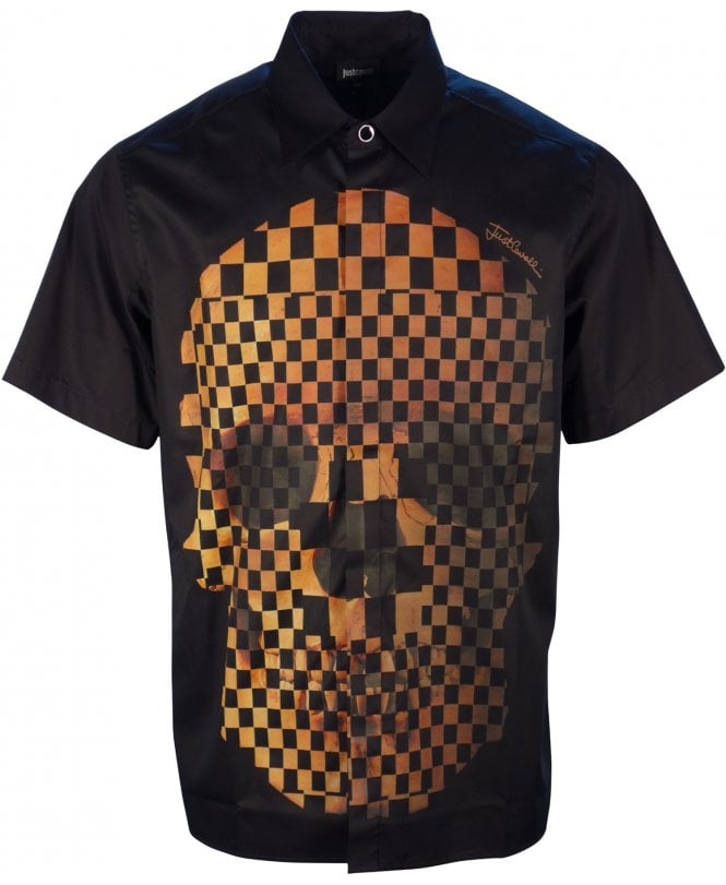 Cavalli Shirt Ss Skull Logo Print Front