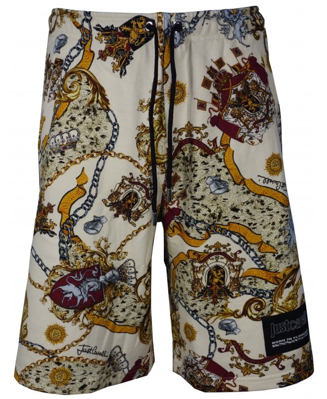 Cavalli Shorts Jersey Shield/chain Print
