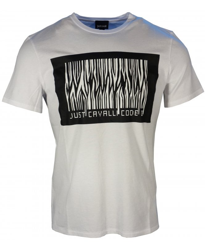 Cavalli T-shirt Barcode Logo Print Front
