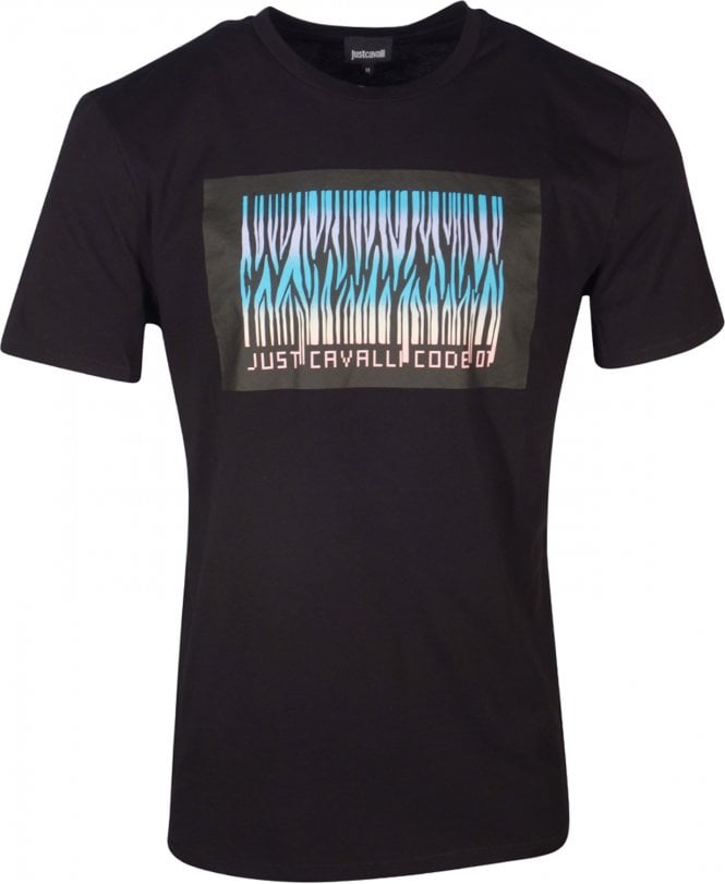 Cavalli T-shirt Barcode Logo Print Front