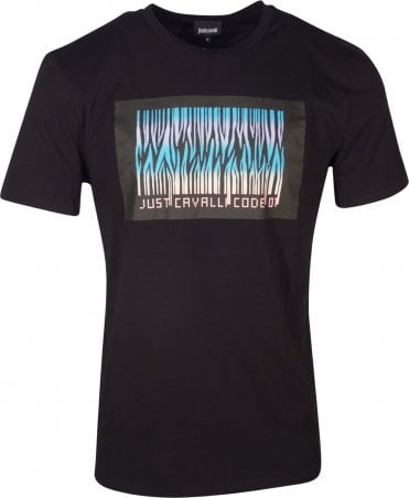 Cavalli T-shirt Barcode Logo Print Front
