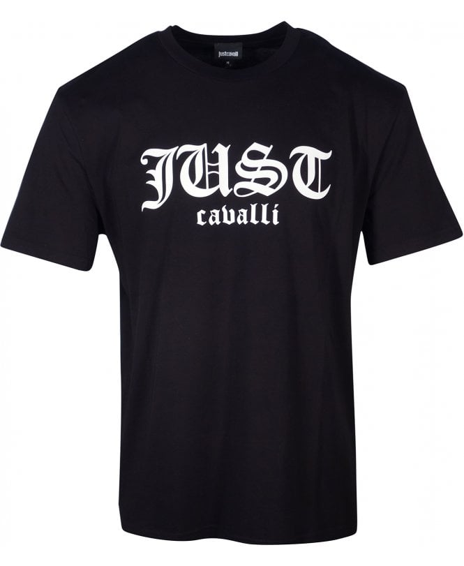 Cavalli T-shirt Contrast Text Logo Front