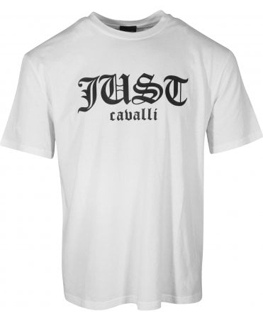 Cavalli T-shirt Contrast Text Logo Front