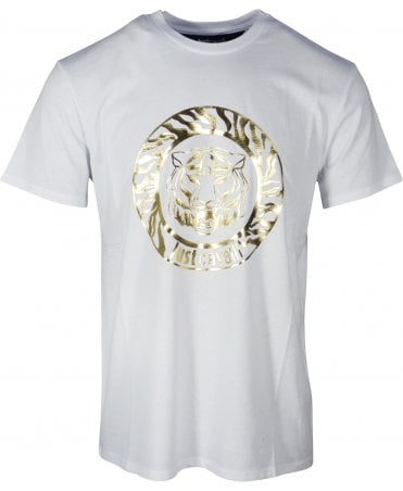 Cavalli T-shirt Gold Tiger Logo Front