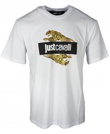 Cavalli T-shirt Leopard Logo Print Front