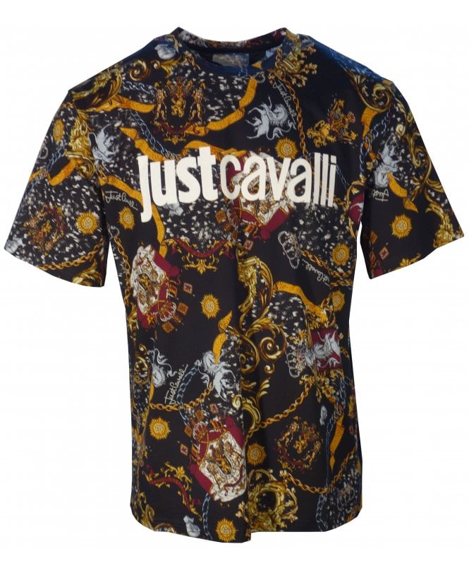 Cavalli T-shirt Shield Print Logo Chest