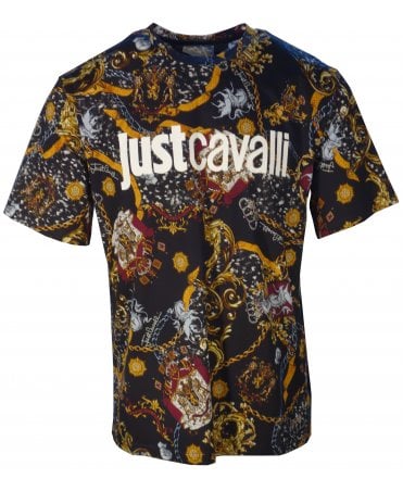 Cavalli T-shirt Shield Print Logo Chest