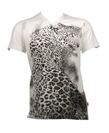 Cavalli T-shirt V-neck Tiger Print