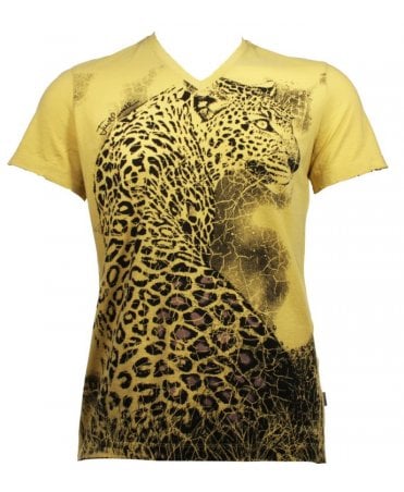Cavalli T-shirt V-neck Tiger Print