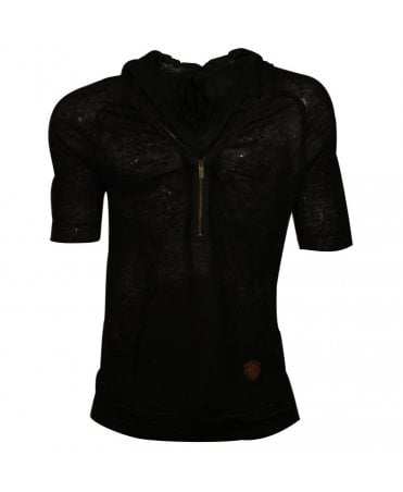 Cavalli Top Linen Knit Panel Front