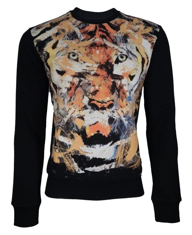 Cavalli Top Sweat Tiger Face Print Front
