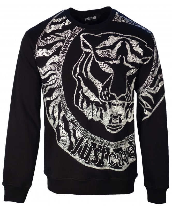 Cavalli Top/sweat Tiger/logo Front/sleeve