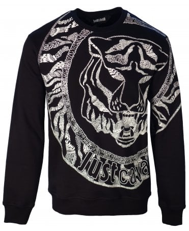Cavalli Top/sweat Tiger/logo Front/sleeve