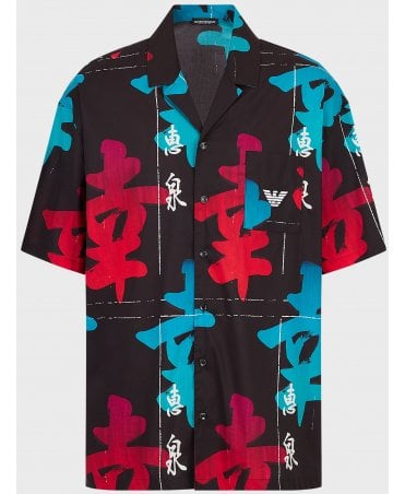 Emporio Armani Shirt Ss Printed Beach