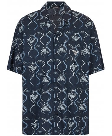 Emporio Armani Shirt Ss Printed Beach