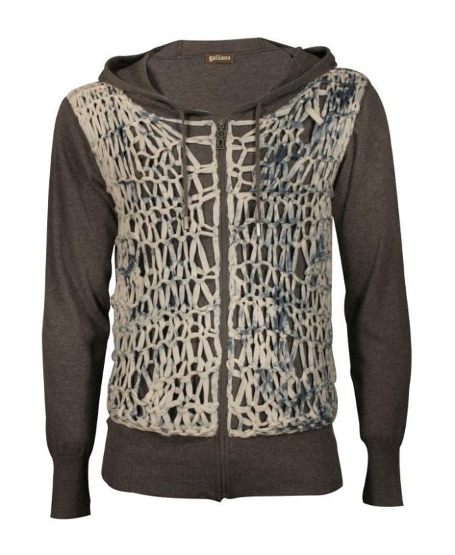 Galliano Hooded Top Mesh Front Detail