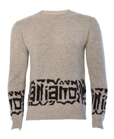 Galliano Jumper Wool With Jaquard Logo