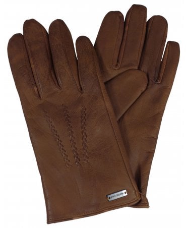 Hugo Boss Gloves Leather Metal Logo Tab