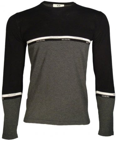 Iceberg Knit Twotone Logo Tape Stripe