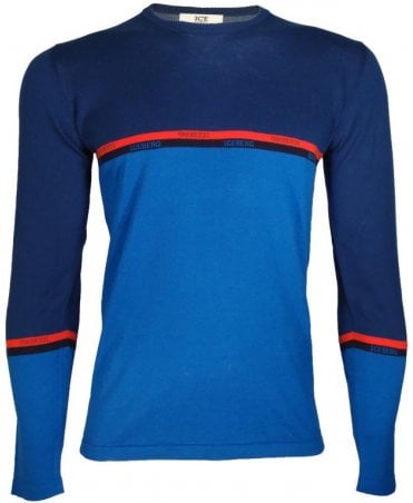 Iceberg Knit Twotone Logo Tape Stripe