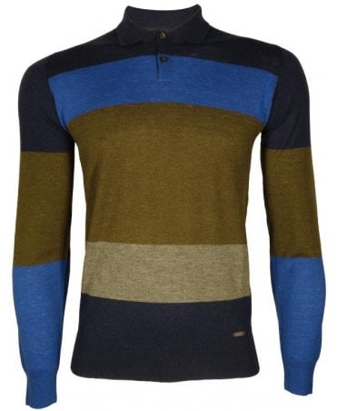 Iceberg Polo Top Bold Horizontal Stripes